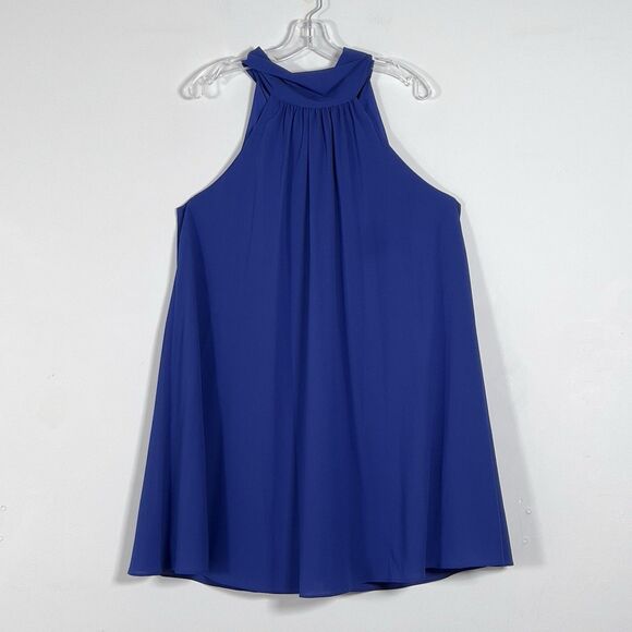 Badgley Mischa Elise Mini Dress Sz 10 Trapeze Back Tie Turtleneck Sleeveless - Picture 2 of 13